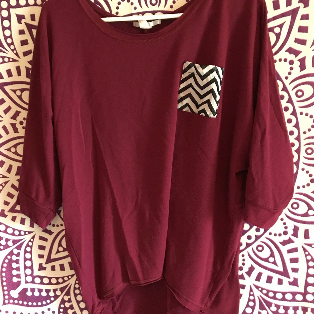 Quarter Sleeve Maroon Top
